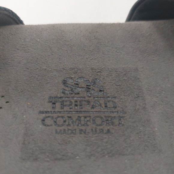 SAS Tripad Comfort Sandals Black Leather Size 5.5 M Twisted Open Toe Slingback - Picture 8 of 11